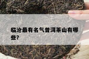 临沧最有名气普洱茶山有哪些？