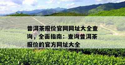 普洱茶报价官网网址大全查询，全面指南：查询普洱茶报价的官方网址大全