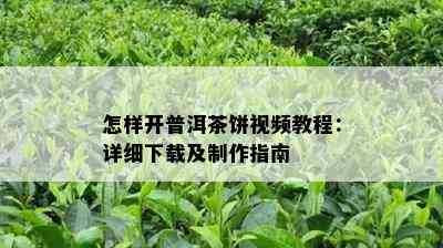 怎样开普洱茶饼视频教程：详细下载及制作指南