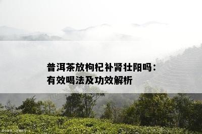 普洱茶放枸杞补肾壮阳吗：有效喝法及功效解析