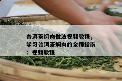 普洱茶焖肉做法视频教程，学习普洱茶焖肉的全程指南：视频教程