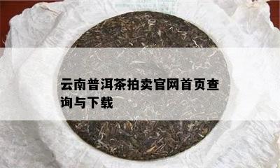 云南普洱茶拍卖官网首页查询与下载