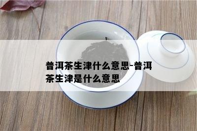 普洱茶生津什么意思-普洱茶生津是什么意思