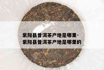 紫阳县普洱茶产地是哪里-紫阳县普洱茶产地是哪里的