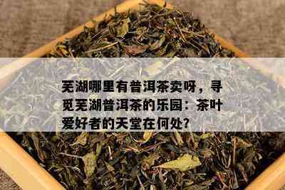 芜湖哪里有普洱茶卖呀，寻觅芜湖普洱茶的乐园：茶叶爱好者的天堂在何处？