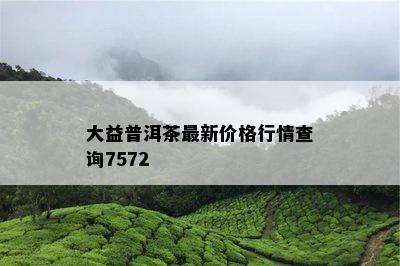 大益普洱茶最新价格行情查询7572