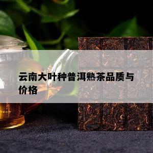 云南大叶种普洱熟茶品质与价格