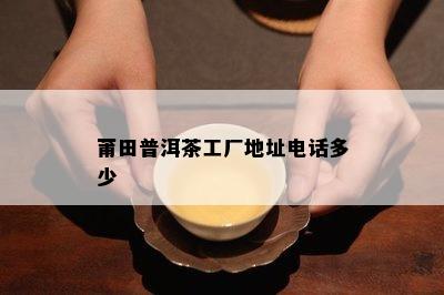 莆田普洱茶工厂地址电话多少