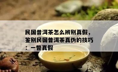 民国普洱茶怎么辨别真假，鉴别民国普洱茶真伪的技巧：一瞥真假