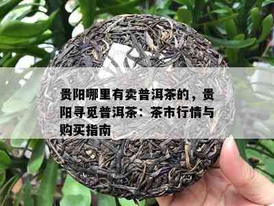 贵阳哪里有卖普洱茶的，贵阳寻觅普洱茶：茶市行情与购买指南