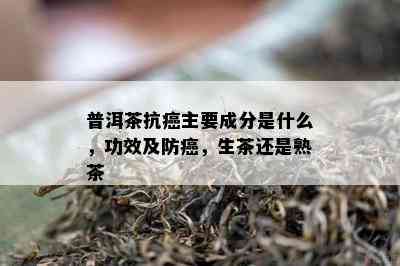 普洱茶抗癌主要成分是什么，功效及防癌，生茶还是熟茶