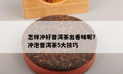 怎样冲好普洱茶出香味呢？冲泡普洱茶5大技巧