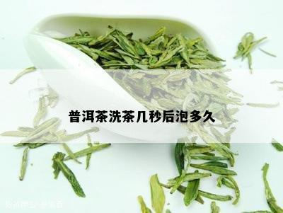 普洱茶洗茶几秒后泡多久