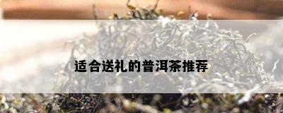 适合送礼的普洱茶推荐