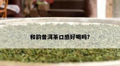 和韵普洱茶口感好喝吗？