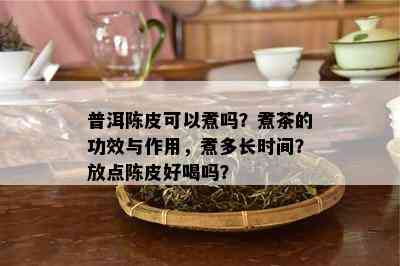 普洱陈皮可以煮吗？煮茶的功效与作用，煮多长时间？放点陈皮好喝吗？