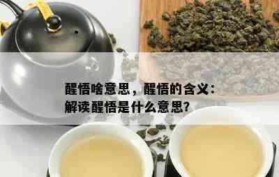 醒悟啥意思，醒悟的含义：解读醒悟是什么意思？