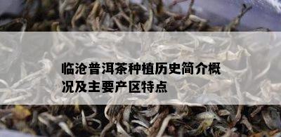 临沧普洱茶种植历史简介概况及主要产区特点