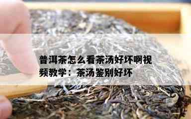 普洱茶怎么看茶汤好坏啊视频教学：茶汤鉴别好坏