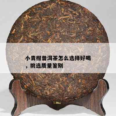 小青柑普洱茶怎么选择好喝，挑选质量鉴别