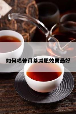 如何喝普洱茶减肥效果更好