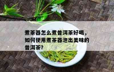 煮茶器怎么煮普洱茶好喝，如何使用煮茶器泡出美味的普洱茶？