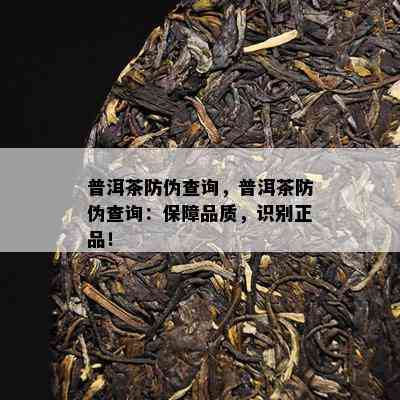 普洱茶防伪查询，普洱茶防伪查询：保障品质，识别正品！