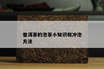 普洱茶的泡茶小知识和冲泡方法