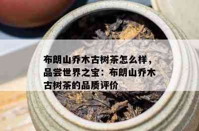 布朗山乔木古树茶怎么样，品尝世界之宝：布朗山乔木古树茶的品质评价