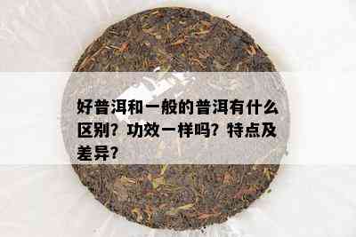 好普洱和一般的普洱有什么区别？功效一样吗？特点及差异？