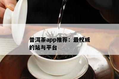 普洱茶app推荐：最权威的站与平台