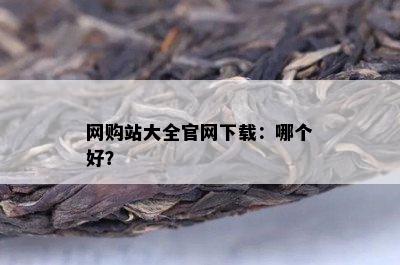 网购站大全官网下载：哪个好？