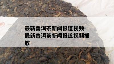 最新普洱茶新闻报道视频-最新普洱茶新闻报道视频播放