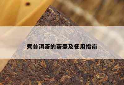 煮普洱茶的茶壶及使用指南