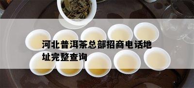 河北普洱茶总部招商电话地址完整查询