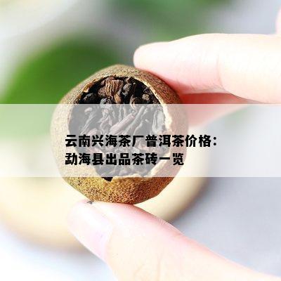 云南兴海茶厂普洱茶价格：勐海县出品茶砖一览