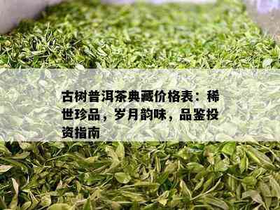 古树普洱茶典藏价格表：稀世珍品，岁月韵味，品鉴投资指南