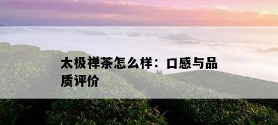 太极禅茶怎么样：口感与品质评价