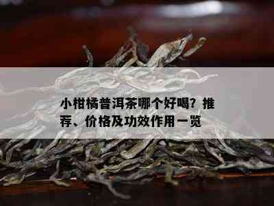 小柑橘普洱茶哪个好喝？推荐、价格及功效作用一览