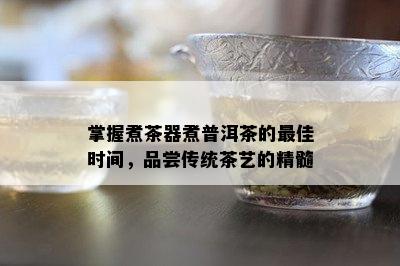 掌握煮茶器煮普洱茶的更佳时间，品尝传统茶艺的精髓