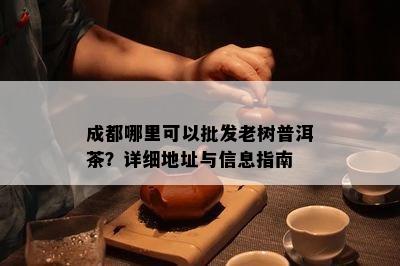 成都哪里可以批发老树普洱茶？详细地址与信息指南