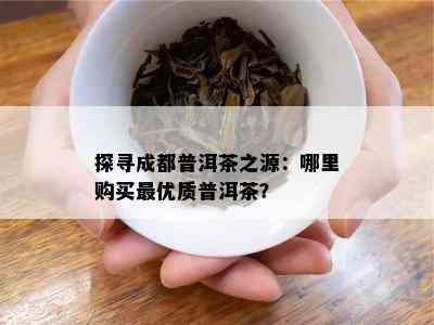 探寻成都普洱茶之源：哪里购买更优质普洱茶？