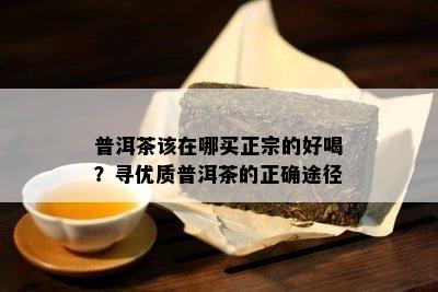 普洱茶该在哪买正宗的好喝？寻优质普洱茶的正确途径