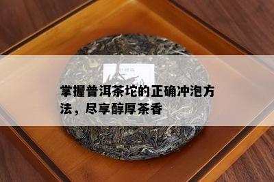 掌握普洱茶坨的正确冲泡方法，尽享醇厚茶香