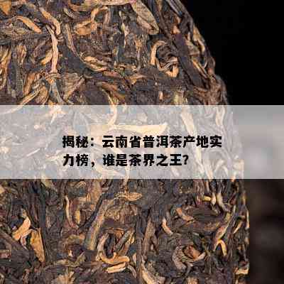 揭秘：云南省普洱茶产地实力榜，谁是茶界之王？