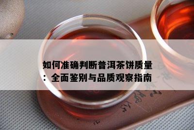 如何准确判断普洱茶饼质量：全面鉴别与品质观察指南