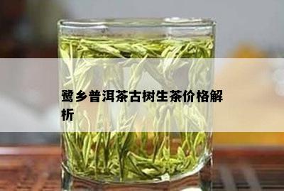 鹭乡普洱茶古树生茶价格解析