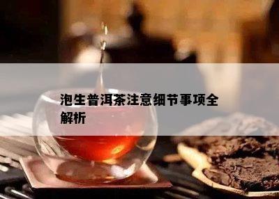 泡生普洱茶注意细节事项全解析