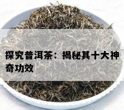 探究普洱茶：揭秘其十大神奇功效