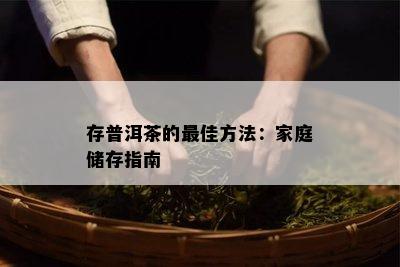 存普洱茶的更佳方法：家庭储存指南